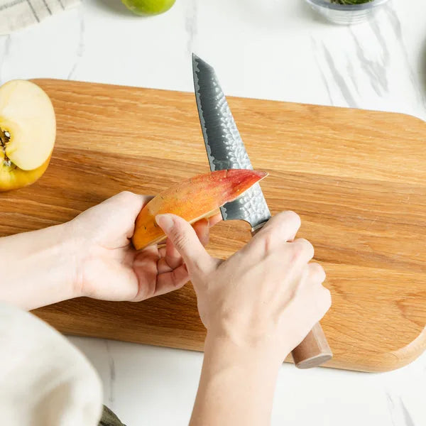 Premium 6-inch Kiritsuke petty knife, sharp Japanese chef knife for precision cutting, slicing, and kitchen prep.