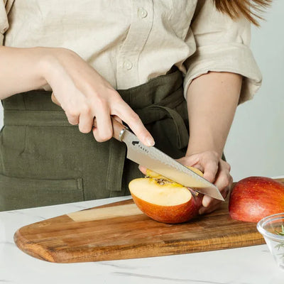 Premium 6-inch Kiritsuke petty knife, sharp Japanese chef knife for precision cutting, slicing, and kitchen prep.