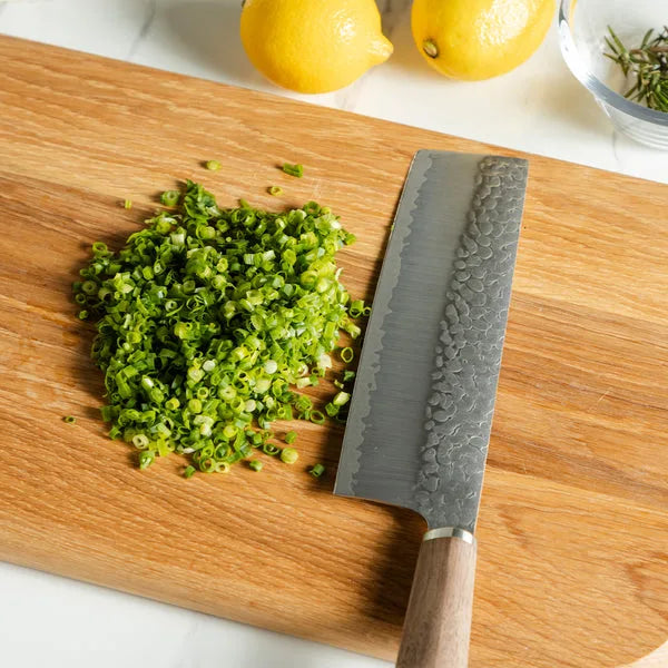 Premium 7-inch Nakiri knife, Japanese VG10 steel vegetable chef knife, handmade in Seki Japan.