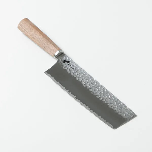 Premium 7-inch Nakiri knife, Japanese VG10 steel vegetable chef knife, handmade in Seki Japan.