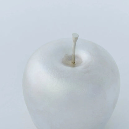 Pure silver Japanese apple bobblehead figurine – handcrafted artisan gift, collectible decor with elegant metallic shine.