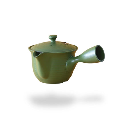 Ryokufū Green Tokoname-Yaki Kyusu, handcrafted Japanese teapot perfect for brewing green tea.