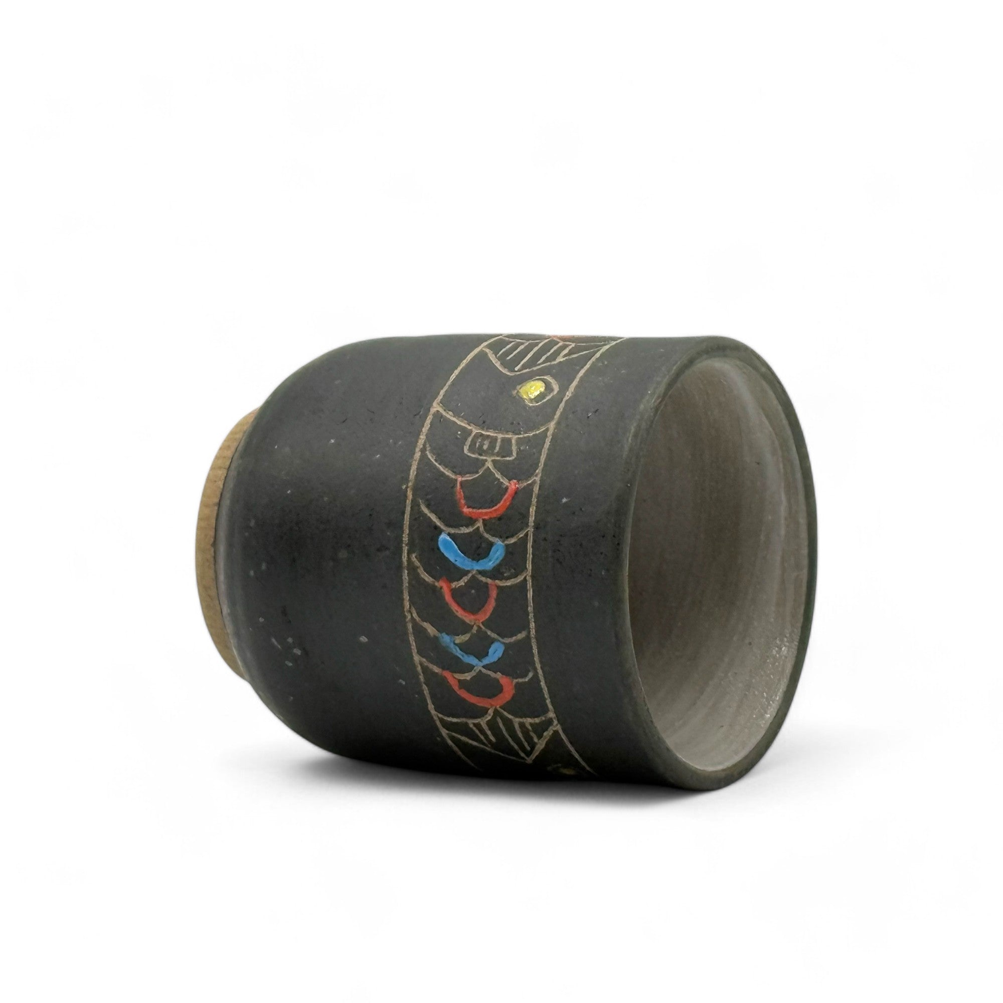 Handcrafted Mino-yaki Yunomi Japanese teacup with traditional glaze, perfect for daily tea rituals.