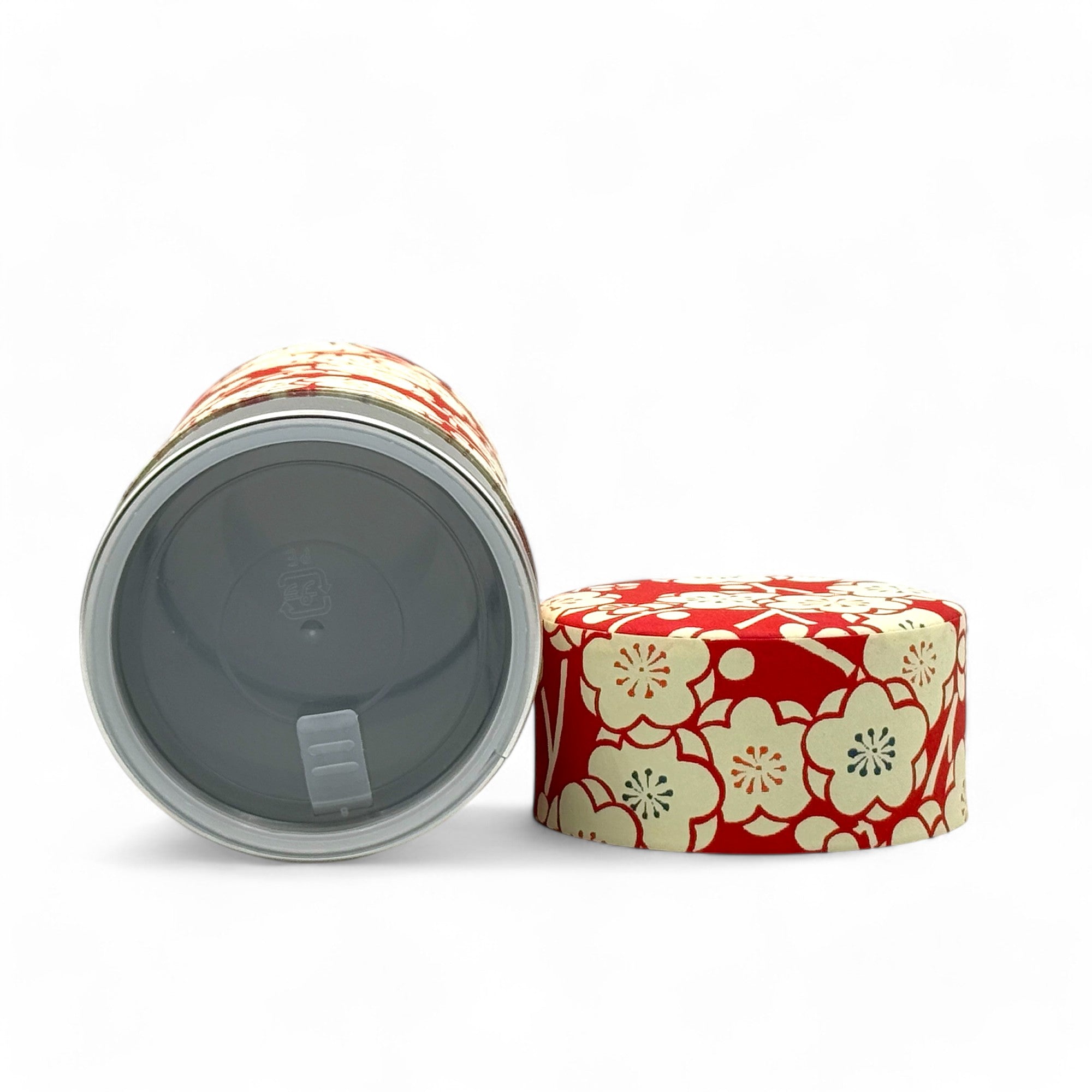Washi paper Japanese tea canister, chazutsu for loose leaf tea storage, made in Japan.