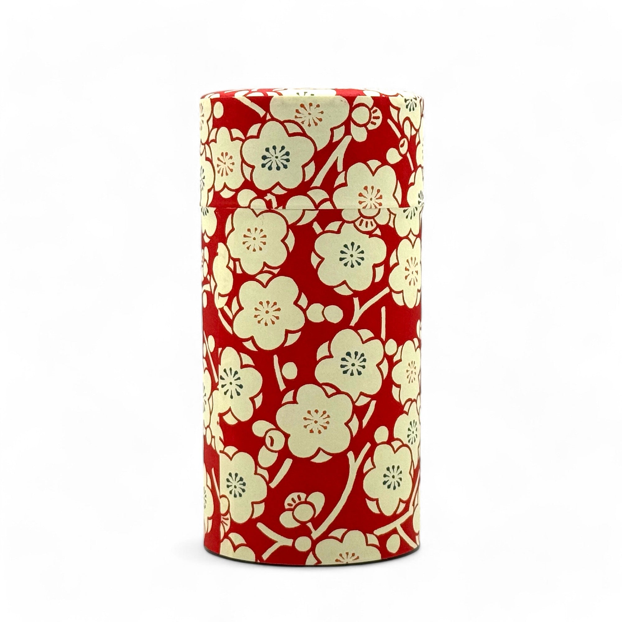 Washi paper Japanese tea canister, chazutsu for loose leaf tea storage, made in Japan.