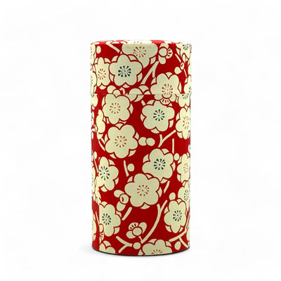 Washi paper Japanese tea canister, chazutsu for loose leaf tea storage, made in Japan.