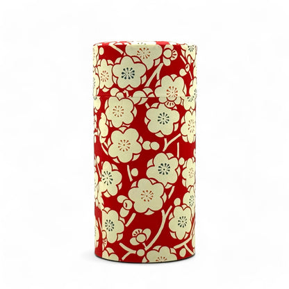Washi paper Japanese tea canister, chazutsu for loose leaf tea storage, made in Japan.