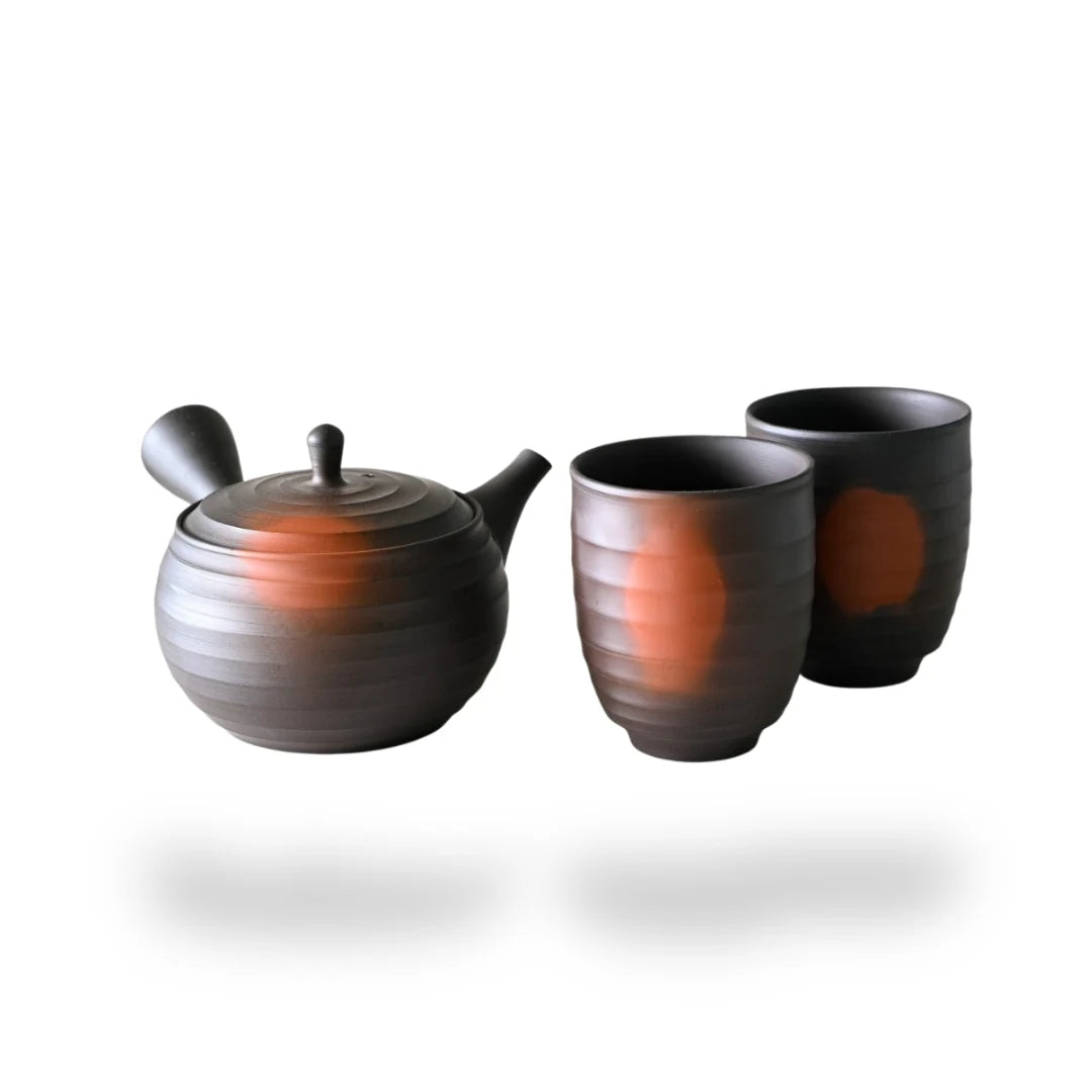 Satori Japanese Kyusu tea set – traditional ceramic teapot for authentic matcha and green tea ceremony.