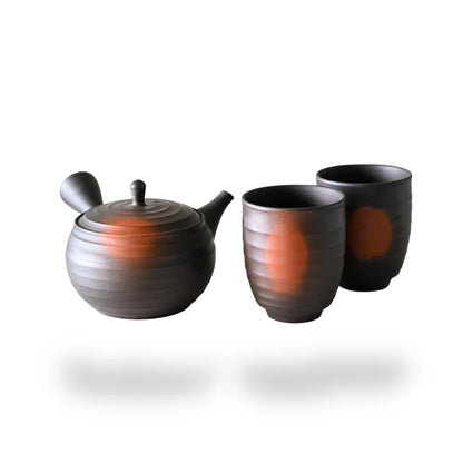 Satori Japanese Kyusu tea set – traditional ceramic teapot for authentic matcha and green tea ceremony.