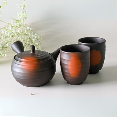 Satori Japanese Kyusu tea set – traditional ceramic teapot for authentic matcha and green tea ceremony.