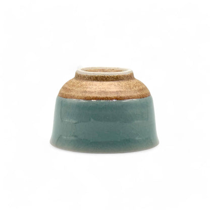Handcrafted Mino-yaki Yunomi Japanese Sencha teacup with traditional glaze, perfect for daily tea rituals.