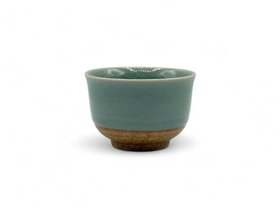 Handcrafted Mino-yaki Yunomi Japanese Sencha teacup with traditional glaze, perfect for daily tea rituals.