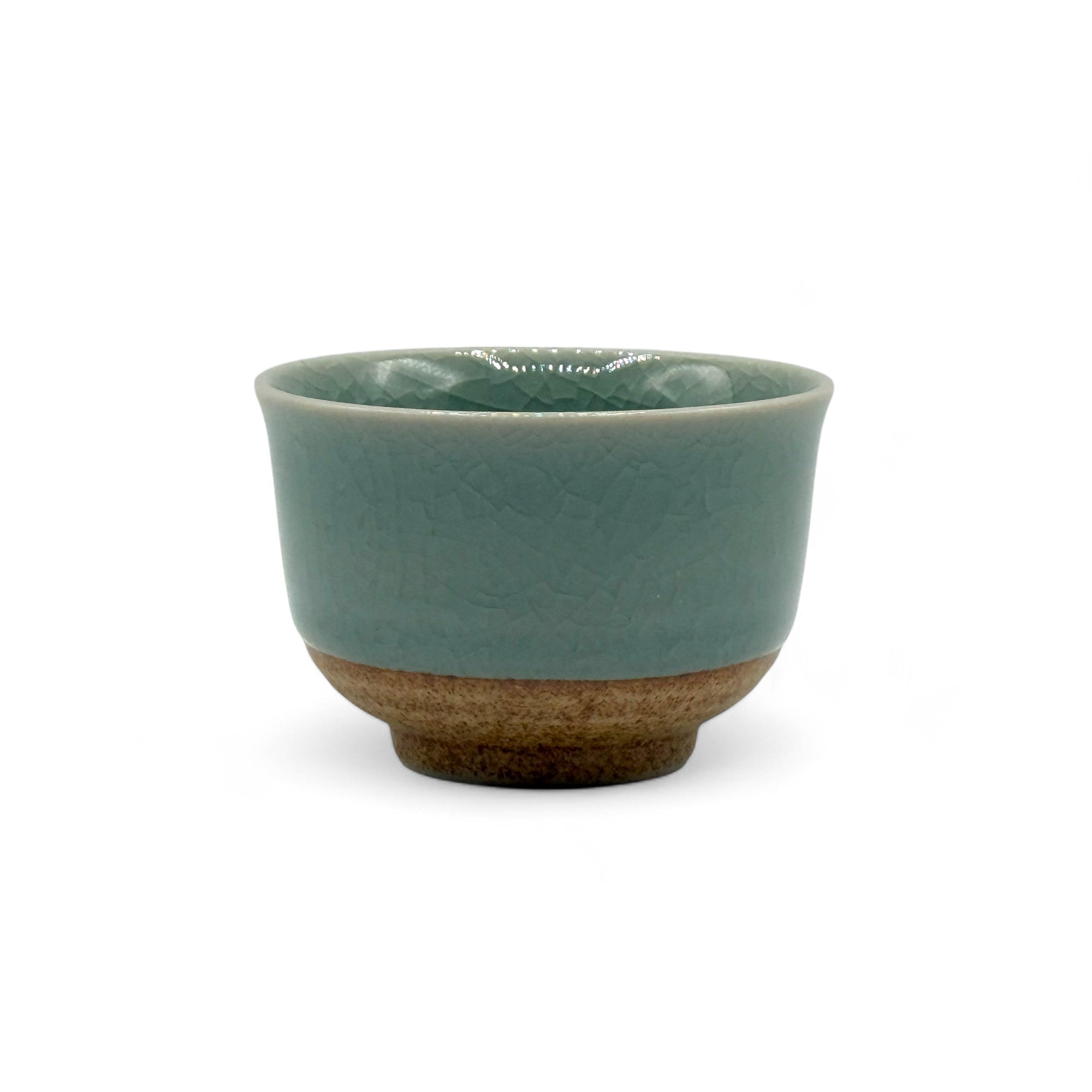 Handcrafted Mino-yaki Yunomi Japanese Sencha teacup with traditional glaze, perfect for daily tea rituals.