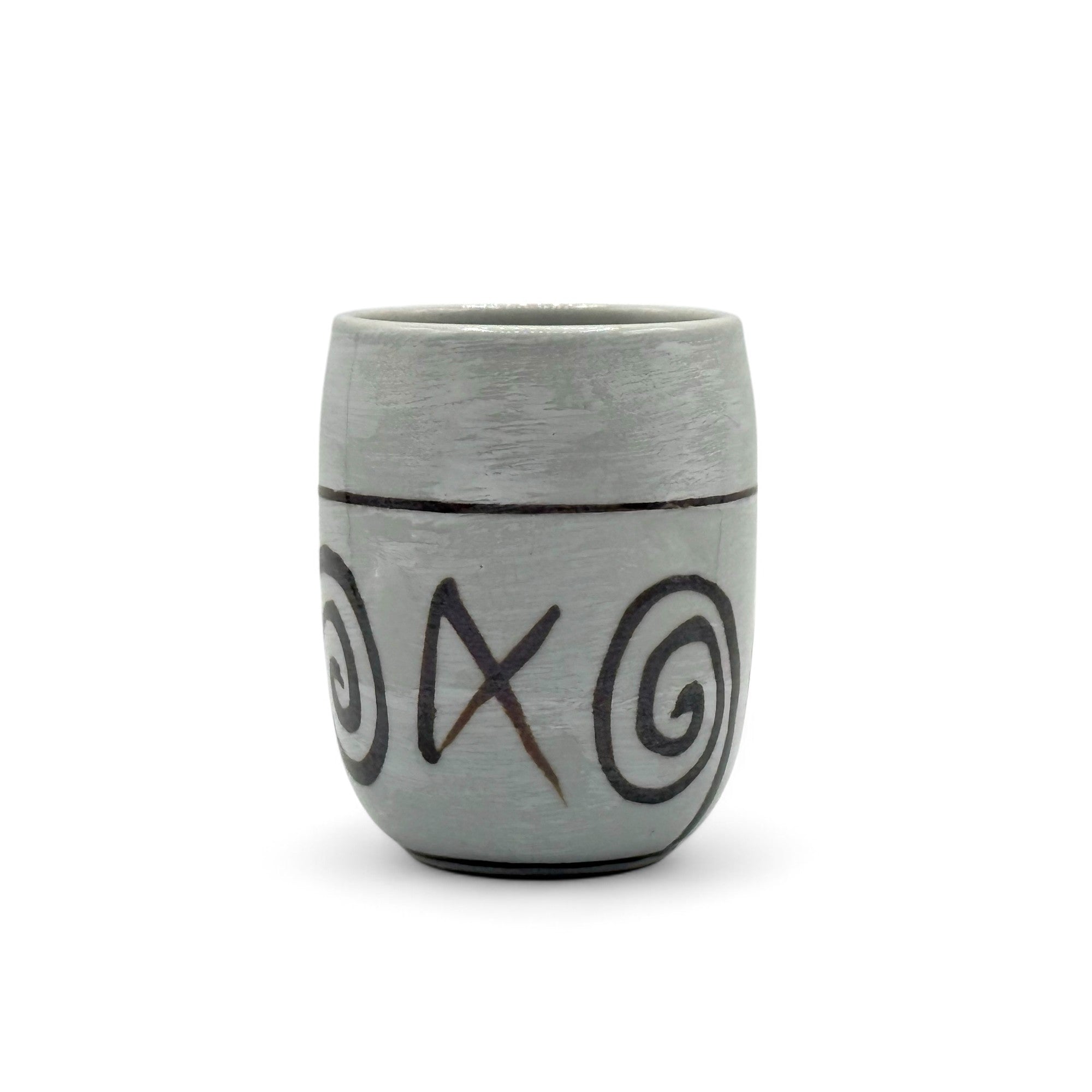 Handcrafted Mino-yaki Yunomi Japanese teacup with traditional glaze, perfect for daily tea rituals.