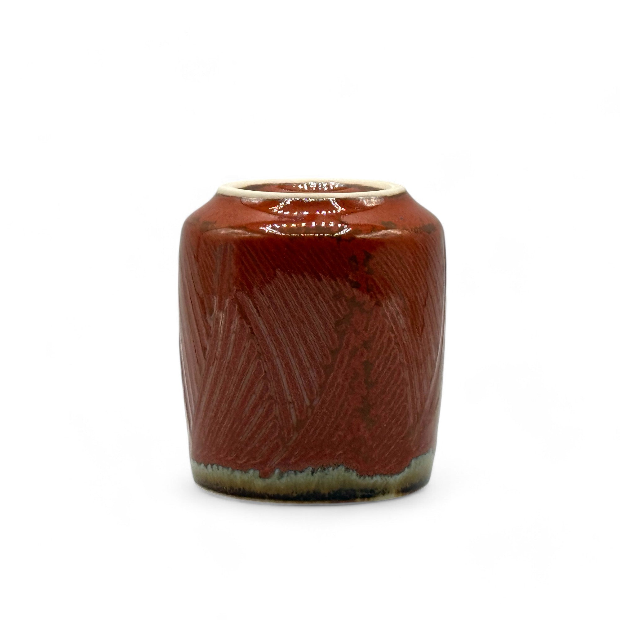 Handcrafted Mino-yaki Yunomi Japanese teacup with traditional glaze, perfect for daily tea rituals.