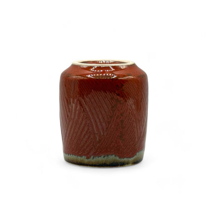Handcrafted Mino-yaki Yunomi Japanese teacup with traditional glaze, perfect for daily tea rituals.