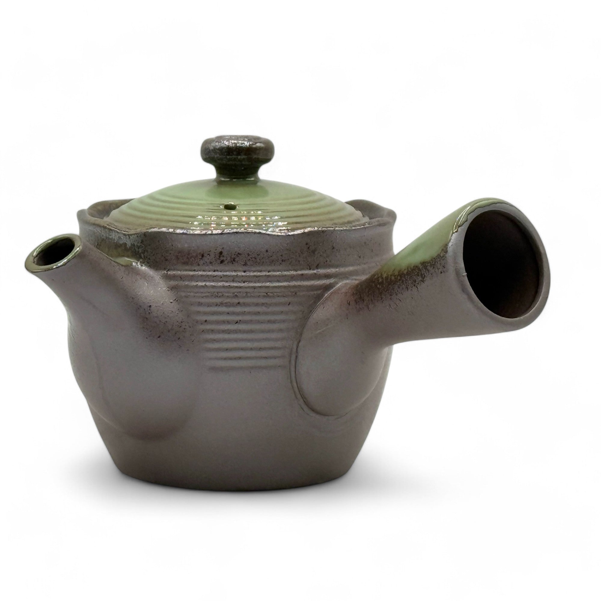 Tochi Green Banko-yaki Kyusu Japanese teapot – handmade ceramic teapot for authentic Japanese tea ceremony.