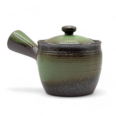 Tochi Green Banko-yaki Kyusu Japanese teapot – handmade ceramic teapot for authentic Japanese tea ceremony.