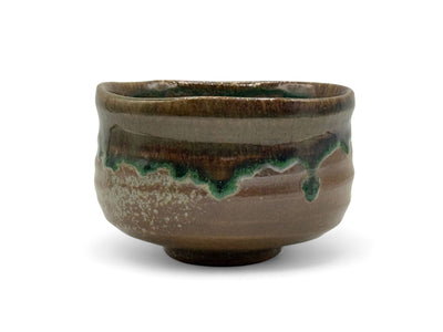 Tsuchi Clay Brown Mino-yaki matcha bowl, handmade Japanese chawan for whisking matcha tea in traditional tea ceremonies.