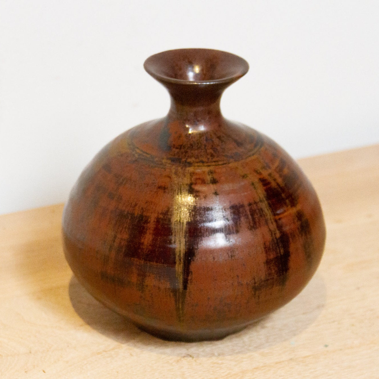 Vintage Japanese stoneware vase “Tsuchi,” handmade ceramic with wabi-sabi design and earthy tones for home decor.