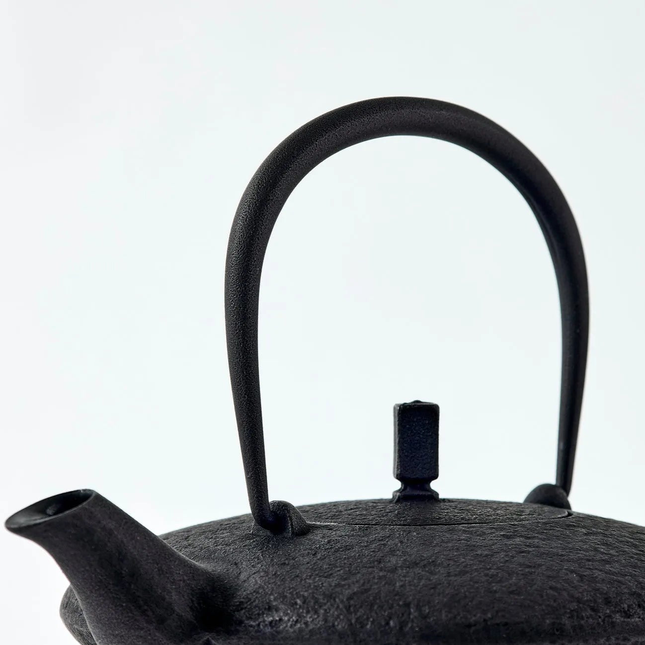 Tsukiha Japanese Black Nambu Ironware Moon Teapot, handcrafted cast iron teapot with elegant traditional design.
