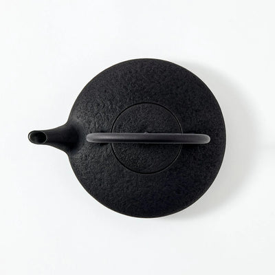 Tsukiha Japanese Black Nambu Ironware Moon Teapot, handcrafted cast iron teapot with elegant traditional design.