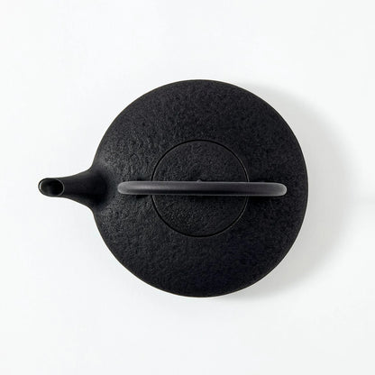 Tsukiha Japanese Black Nambu Ironware Moon Teapot, handcrafted cast iron teapot with elegant traditional design.