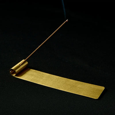 Un’en Japanese brass long incense holder for meditation, home décor, and serene aromatic experiences.