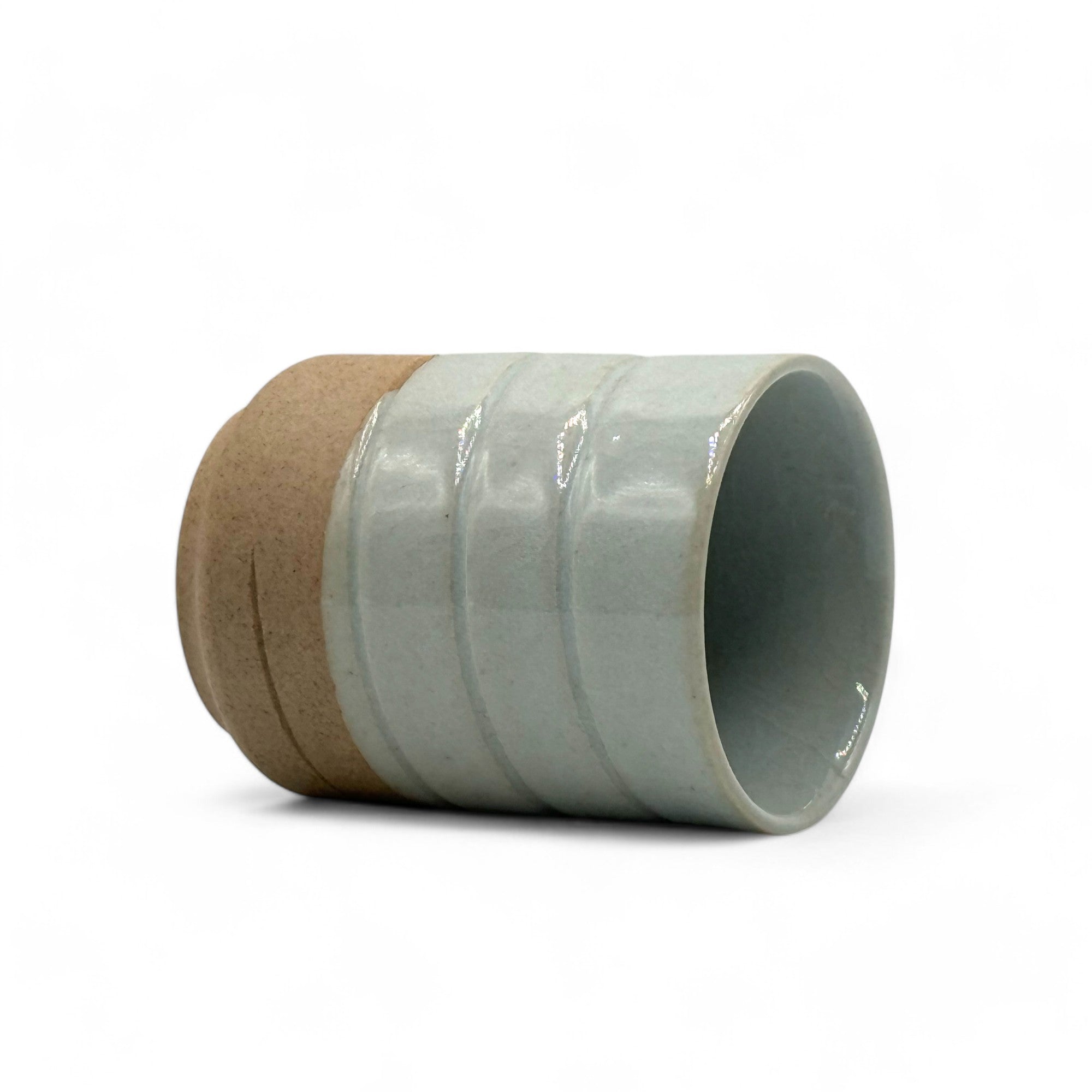 Handcrafted Mino-yaki Yunomi Japanese teacup with traditional glaze, perfect for daily tea rituals.